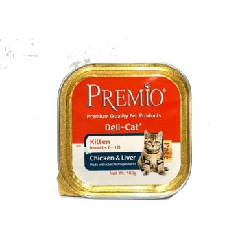 פרמיו מעדן פטה מזון מלא לגורי חתולים עוף וכבד 100 גרם