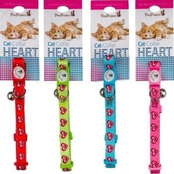 קולר לחתול לבבות עם פעמון