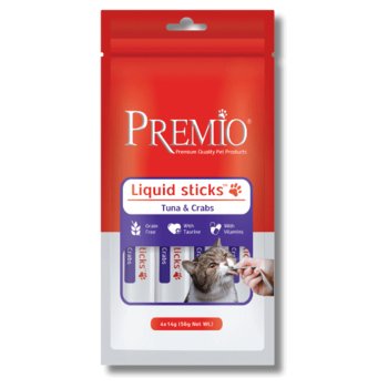 חטיף נוזלי פרמיו דליקט טונה וסרטנים לחתול - 56 גרם