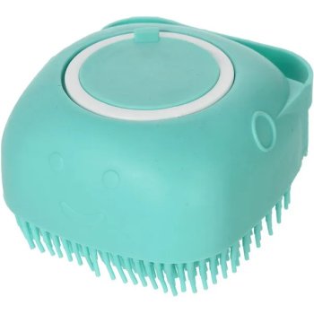 מברשת סיליקון לניקוי קרצוף וטיפוח מקצועי של בעלי חיים עם מיכל למילוי שמפו